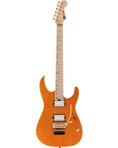 Charvel Pro-Mod DK24 HH FR M Mahogany with Quilt Maple, Maple Fingerboard in Dark Amber