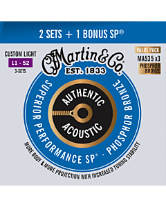 Martin Authentic Acoustic SP Value Pack (3 Sets) 11-52