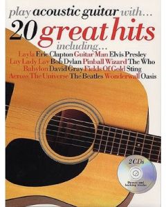 PLAY ACOUSTIC GUITAR WITH 20 GREAT HITS BK/2CD