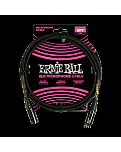 Ernie Ball 5ft Braided Male Female XLR Microphone Cable Black