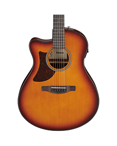 Ibanez AAM50LCE Open Pore Top Left Handed Electric Acoustic Guitar in Light Brown Sunburst