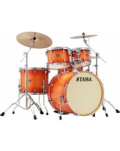 The TAMA Superstar Classic 5-Piece Shell Pack with 22" Bass Drum in - Tangerine Lacquer Burst (TLB) - with SM5W Hardware Pack Included