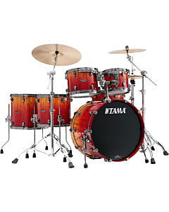 TAMA WBS52RZBBS-VBF Limited Edition Starclassic Walnut/Birch 5-Piece Shell Pack  in Vermilion Bosse Fonce Fade