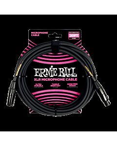 Ernie Ball 20ft Male Female XLR Microphone Cable in Black