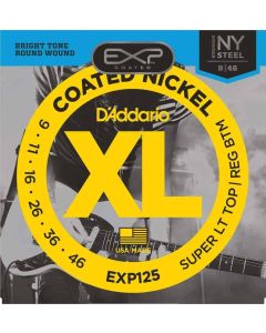 D'Addario EXP125 Coated Electric Guitar Strings, Super Light Top/Regular Bottom, 9-46