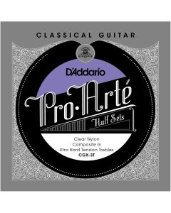 D'Addario CGX-3T Pro-Arte Clear Nylon w/ Composite G Classical Guitar Half Set, Extra Hard Tension