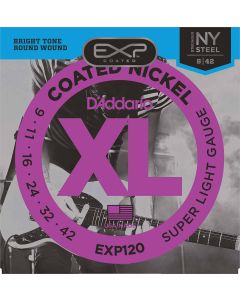 D'Addario EXP120 Coated Electric Guitar Strings, Super Light, 9-42