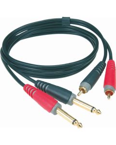 Klotz 2m unbalanced pro twin cable RCA and 1/4" jack plugs