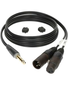 Klotz AY1X0100 1m Insert Cable 1/4" TRS Jack and 2xXLR 3p F/M