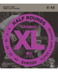 D'Addario EHR320 Half Round Electric Guitar Strings, Super Light, 9-42