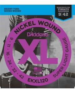 D'Addario EKXL120 Nickel Wound Electric Guitar Strings, Super Light, Reinforced, 9-42