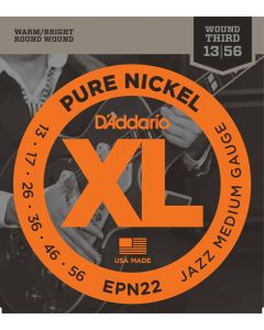 D'Addario EPN22 Pure Nickel Electric Guitar Strings, Jazz Medium, 13-55