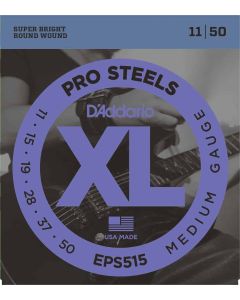 D'Addario EPS515 ProSteels Electric Guitar Strings, Medium, 11-50