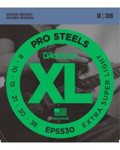D'Addario EPS530 ProSteels Electric Guitar Strings, Extra-Super Light, 8-38