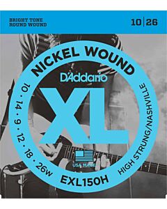 D'Addario EXL150H Nickel Wound Electric Guitar Strings, High-Strung/Nashville Tuning, 10-26