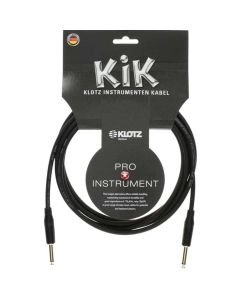 Klotz Pro Slimline Metal Sleeve And Angled Jack Instrument Cable in Black