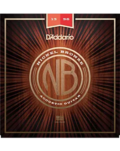 D'Addario NB1356 Nickel Bronze Acoustic Guitar Strings, Medium, 13-56
