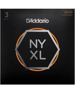 D'Addario NYXL1046-3P Nickel Wound Electric Guitar Strings, Regular Light, 10-46, 3 Sets