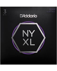 D'Addario NYXL1149-3P Nickel Wound Electric Guitar Strings, Medium, 11-49, 3 Sets