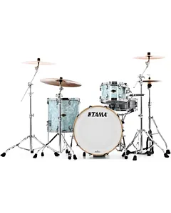 The TAMA Starclassic Walnut/Birch 3-piece Shell Pack with 22" Bass Drum in - Ice Blue Pearl (IBP) - No Hardware Included