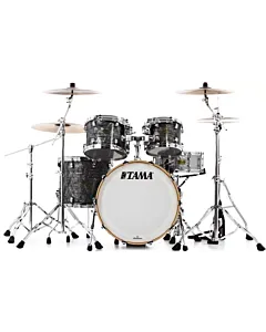 The TAMA Starclassic Walnut/Birch 4-piece Shell Pack with 22" Bass Drum in - Charcoal Onyx (CCO) - No Hardware Included