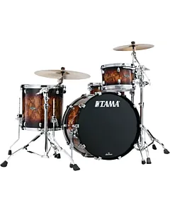 The TAMA Starclassic Walnut/Birch 3-piece Shell Pack with 22" Bass Drum in - Molten Brown Burst (MBR) - No Hardware Included