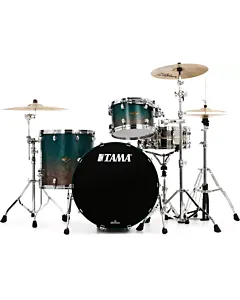 The TAMA Starclassic Walnut/Birch 3-piece Shell Pack with 22" Bass Drum in - Satin Sapphire Fade (SPF) - No Hardware Included