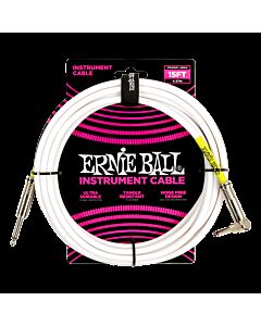 Ernie Ball 15ft PVC Straight to Angle Instrument Cable in White
