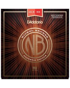 D'Addario NB13556BT Nickel Bronze Acoustic Guitar Strings, Balanced Tension Medium, 13.5-56