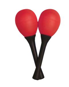 Mano Percussion Egg Shaped Maracas with Handle (Pair) - Red