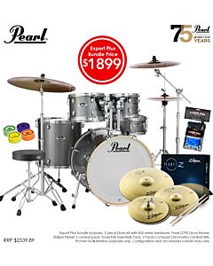 Pearl EXX Export Plus 20" Fusion (20BD, 10TT, 12TT, 14FT, 14SD) Package in Grindstone Sparkle