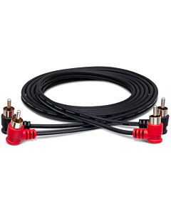 Hosa CRA201RR Stereo Interconnect, Dual Right Angle RCA to Same, 1m