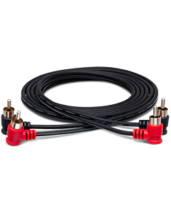 Hosa CRA202RR Stereo Interconnect Dual Right Angle RCA to Same, 2M