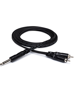 Hosa CYR103 Y Cable, 1/4 IN TS to Dual RCA, 3 M