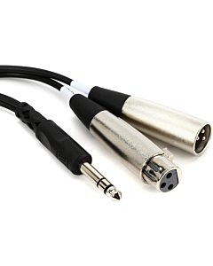 Hosa SRC203 Insert Cable, 1/4 IN TRS to XLR3M And XLR3F, 3 M