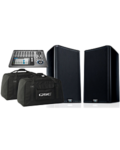 QSC 2 x K12.2 Speakers 2 x K12 Tote Bags 1 x TouchMix-16 Touchscreen Digital Mixer