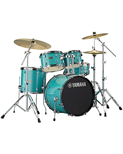 Yamaha Rydeen Fusion With Paiste Cymbals 5-Piece Drum Kit in Turquoise Glitter