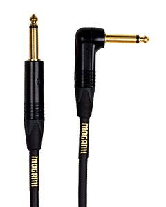 Mogami 6 ft Gold Straight End to Right Angle Instrument R Cable