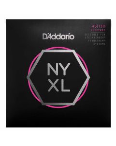 D'Addario NYXLS45130 Nickel Wound Bass Guitar Strings, 5-string Regular Light, 45-130, Double Ball End, Long Scale