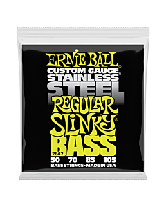 Ernie Ball 2842 Regular Slinky Stainless Steel Electric Bass Strings, 50-105 Gauge