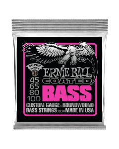 Ernie Ball Super Slinky Coated Electric Bass Strings - 45-100 Gauge