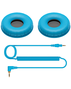 Pioneer DJ HC-CP08 Accessory Pack CUE1 Cable & Ear Pads in Blue