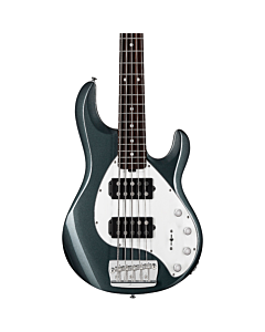 Sterling By Music Man Stingray Ray 35 HH 5 String Bass Guitar in Charcoal Frost