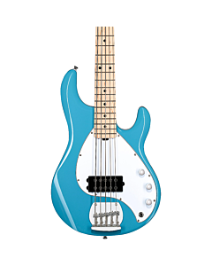 Sterling By Music Man StingRay 5 5 String Bass Guitar in Chopper Blue 