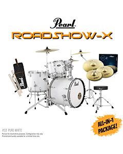 Pearl Roadshow-X 20" Fusion 5-pc Drum Package in Pure White