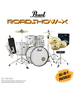 Pearl Roadshow-X 22" 5pc Drum Kit Package in Pure White
