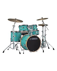 Yamaha Stage Custom Birch Fusion Kit in Matte Surf Green with PST5 Cymbals