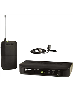 Shure Wireless Lapel Mic System BLX1 Tx; CVL-B/C Mic; BLX4 Rx Auto Setup 614-638MHz