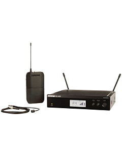 Shure Wireless 1/2R Lavalier System BLX1 Tx; WL93 Mic; BLX4R Rx Auto Setup 614-638MHz