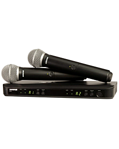Shure Wireless Dual Handheld System 2 x BLX2PG58 Mic & BLX88 RX Auto Setup 614-638MHz